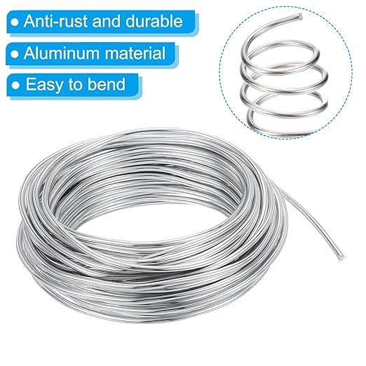 PATIKIL 3mm Bonsai Training Wire, 1 Roll Floral Wire Stems Anodized Aluminum Tree Wire 32.8 Feet Total for Gardening Branch Fixing, Silver