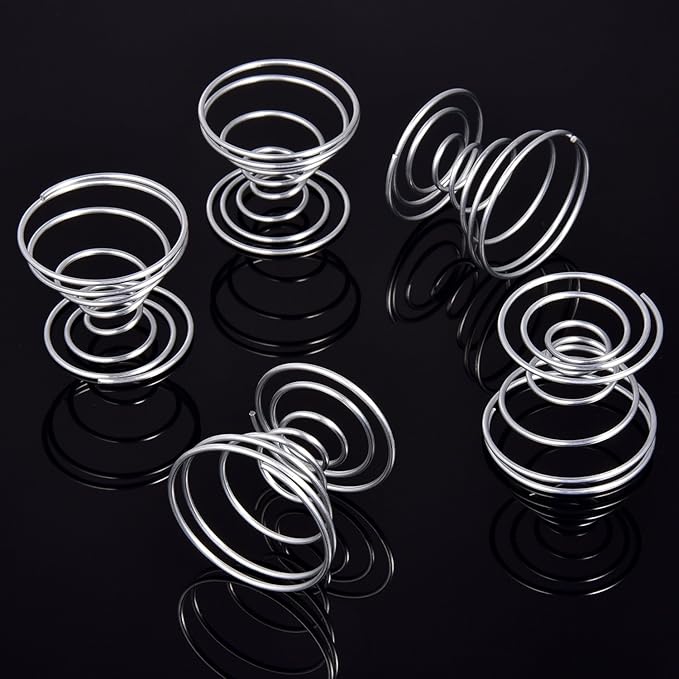 Shappy 6 Pieces Air Plant Holder Air Plant Live Holders Outdoor Stainless Steel Tillandsia Base Container Display Rack for Tropical Home Desktop Office Decoration Supplies, Silver