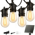 Brightown 55FT Solar String Lights Outdoor Waterproof, Patio Lights with Remote and 16+1 LED Shatterproof Bulbs, Dimmable & Timable, 3 Light Modes, Solar Lights Outdoor for Yard Garden Camping Party