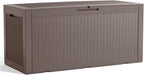 PatioZen 120 Gallon Resin Deck Box, Lockable Patio Outdoor Storage Box for Furniture, Garden Tools and Tools Storage, Waterproof Outside Storage Boxes - Grey