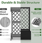 Giantex 44" Metal Raised Garden Bed with Trellis, Elevated Vertical Planter with Garden Trellis for Vine Plant Flower Climbing, Indoor & Outdoor Use Plant Box for Yard Garden Balcony