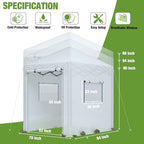 WORKPRO 8'x 6' Portable Walk-in Greenhouse, Instant Pop-up Heavy Duty Gardening Green House Canopy with Robust PE Cover, Indoor Outdoor Plant House Shed with Roll-up Entry Doors and 2 Screen Windows