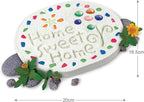 4M: Make Your Garden: Stepping Stone - DIY Ceramic Yard Decor Kit, All-in-1 Art & Craft Set, 7.5" Mold, Decorate W/Beads-Glitter-Stones, Kids Ages 8+