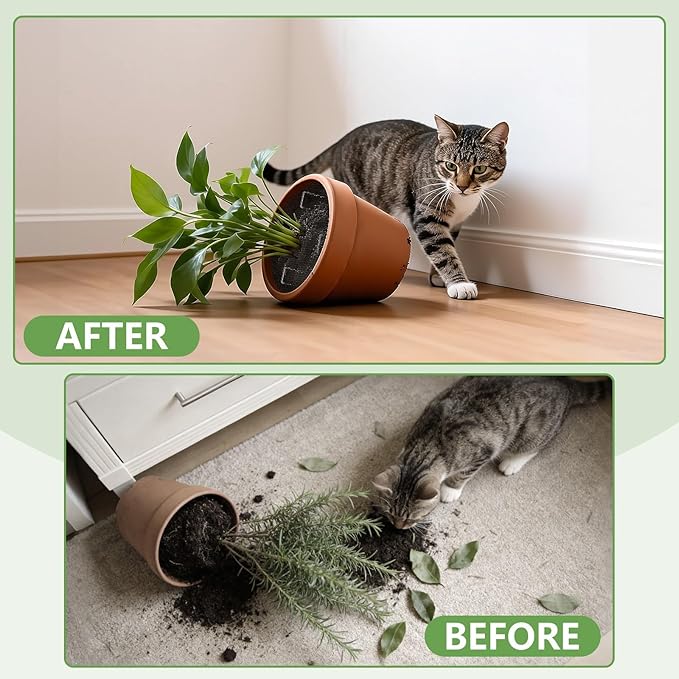 10Pcs Plant Pot Grids, Plant Protector from Cats, Cuttable Breathable Soil Covers Protectors from Animals, Reusable Mesh Guard for Indoor Outdoor Potted Plants & Garden