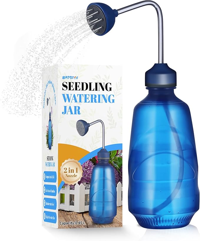 Watering Can 450ML,Succulent Watering Bottle Plant Flower Squeeze Bottle Plastic Bend Mouth Safety Wash Bottle 2 In 1 Spray Head Functionality