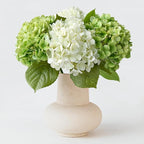 ZYTUYO 2PCS White & 2PCS Green Fake Hydrangea Real Touch 20" Latex Artificial Hydrangea Flowers with Long Stems for Outdoor Indoor Spring Home Decor Porch Party Wedding Xmas Floral Arrangements