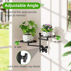 Rotating Window Shelves for Plants Wall Plant Stand Holder Indoor 2-Tier Floral Metal Window Shelf Holder for Multiple Plants Space Saving Child Pet Friendly Home Butterfly Design Decor Layer Black