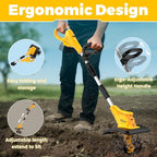 Battery Powered Tiller Compatible with Dewalt 20V Battery(Tool Only), 310RPM Folding Electric Rototiller Features 40 Steel Tines, 9.1In Tilling Width & 6.3In Depth Tiller