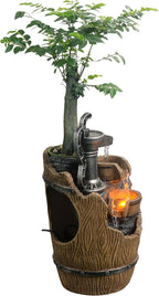 Tolevoit Tabletop Fountains Relaxation Soothing Sound Waterfall Fountain with LED Lights Indoor Zen Relaxation for Office Home Decorations Growing Plants to Purify the Air