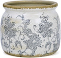 Dosayes Ceramic Pot for Planter, Vintage Flower Pot with Drainage Holes, 6.29 inch Ice Crack Glazed Indoor Planters Pot (Old World)