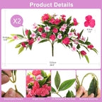 Hommyea Artificial Flowers for Outdoor, 2 Bundles UV Resistant Fake Plants Decoration Realistic Faux Silk Flowers No Fade Plastic Flowers for Outside Planters Home Porch Patio Yard Garden Decor