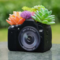 Camera Decorative Planter Plant Gift - Desk Decor Succulent Pot for Indoor Plants Camera Home Shelf Office Decor Small Flower Pot with Drainage