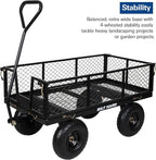 BILT HARD Heavy Duty 880 Lbs Capacity Mesh Steel Garden Cart, 4 Cu.Ft Heavy Duty Garden Cart with 180° Rotating Handle, Removable Sides, All Terrain Wheels, Capacity Utility Steel Wagons for Yard