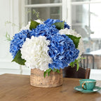 ZYTUYO 3 PCS Dark Blue Hydrangea Real Touch Artificial Flowers 21'' Latex Large Hydrangea with Long Stems for Wedding Table Centerpieces Indoor Kitchen Spring Home Decor Outdoor Porch