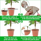 4 Pcs Plant Pot Cover Plant Protector from Animal 30cm/11.8" Plant Pot Grid with Center Cutout Flower Cover Soil Protectors for Plants (Black)