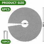 6 Pack Plant Pot Grids, 11.8" Trim-to-Fit Plant Pot Soil Covers Protectors from Animals, Indoor Outdoor Plant Protection with Metal Stakes, Black