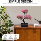 Artificial Bonsai Tree, Fake Potted Bonsai Plants Decoration, Simulation Faux Plants Decor, Desktop Realistic Welcoming Pine Ornament for Home Office Entryway Chests Decor, Pink