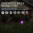 Qualirey 12 Pcs Solar Bug Zapper Outdoor Waterproof Solar Mosquito Zapper Outdoor Solar Powered Mosquito Killer Lamp Lighting Mosquito Repellent Lamp for Patio Yard Garden Insect, Purple White Light
