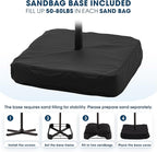 wikiwiki 10ft Patio Umbrella with Base Included, Outdoor Offset Cantilever Umbrella with Sandbag Base for Backyard, Garden and Pool, Easy to Tilt and Crank, Navy Blue