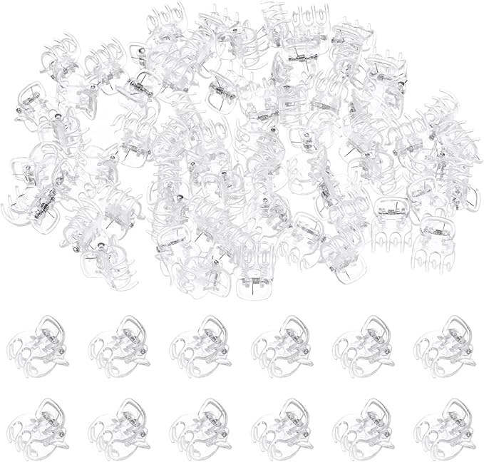 M METERXITY 100-Pack Orchid Clips, Plastic Garden Plant Clips, 6 Claws Orchid Clips, Garden Plant Support Clip for Supporting Stems/Vines/Stalk Grow Upright [Transparent]