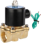 Wengart 3/4" Electric Solenoid Valve 110V AC, Brass Normally Closed (NC) Water Valve, Direct Acting for Zero Pressure Systems (0 PSI), High Flow Cv 7.6, Reliable Control for Water, Air, Gas & Oil