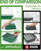 joyhalo 10 Packs Seed Starter Tray with Extra-Tall Humidity Dome 120 Cells Total, Thicken Seed Starter Kit, Greenhouse Germination Kit, Indoor Gardening Plant Trays for Seeds Growing