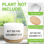 Office Desk Shelf Decor, Succulent Plant Pot, Ceramic Flower Cactus Planter Office Accessories Gifts for Coworker Employee Colleague Women Men Friend, But Did You Document It (Plants Not Included)