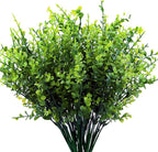 PASYOU Artificial Shrubs, Plastic Plants Fake Eucalyptus Shrub Bushes Grass Greenery Leaves Bush Indoor Outdoor Home Garden Party Verandah Wedding DIY Table Arrangement Decoration Planter Filler 4 Pcs