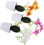 3pcs Realistic Faux Potted Plants Small Orchid Bonsai Set, 3D Printed Soft Touch Simulation Flowers, Decorative Floral Ornaments for Living Room and Office Desk