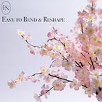 8 Pack Artificial Cherry Blossom Branches - 20 Inch Real Touch Silk Flowers with Bendable Stems for Vase, Wedding, Home Office Decor, Spring Floral, Party & Event Decor (Blush Pink Gradient)