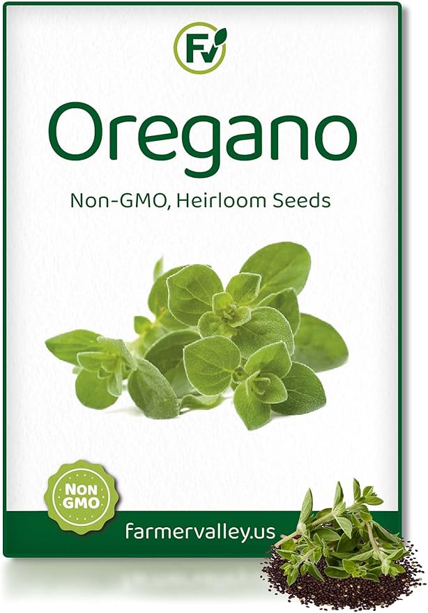 Oregano Seeds for Planting Home Garden Herbs - Individual Pack of 300+ Heirloom Seeds, Suitable for Outdoors, Indoors, and Hydroponics - Non-GMO, Non-Hybrid, Untreated, and USA Grown Variety