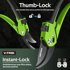 VOTREK® Pruning Shears for Gardening, [Patented Stepless Handle Opening] - Garden Clippers with Ultra-Sharp SK5 Steel for Weak Hand, Universal Fit for All Hand Sizes, Effortlessly Cuts 1-Inch Branches