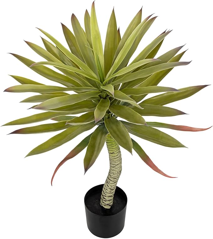 Briful Large Fake Agave Plants 2.76ft/33in Tall Artificial Yucca Plants in Black Pot Outdoor Faux Agave Plant for Home Decor Office Fornt Porch Balcony Living Room Decor