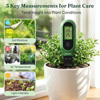 3-in-1 Soil Moisture Meter, Digital Plant Water Meter, Temperature & Sunlight Intensity Sensor, LCD Display Soil Tester for Gardening, Farming, Plant Care, Indoor & Outdoor Plants, 2 Pack
