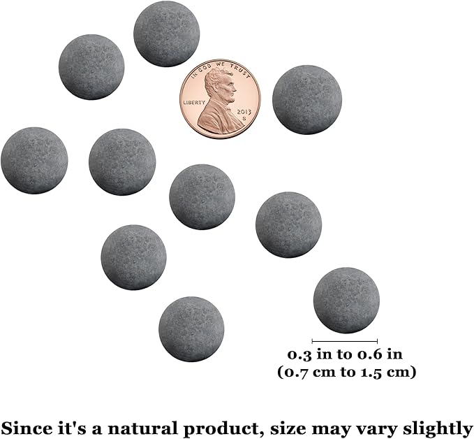 SunGrow Tropical Fish Water Conditioner Balls, Gray Stones for Freshwater Tank and Community Aquarium, Calcium-Enriched for Active Fish, 10 Balls per Pack