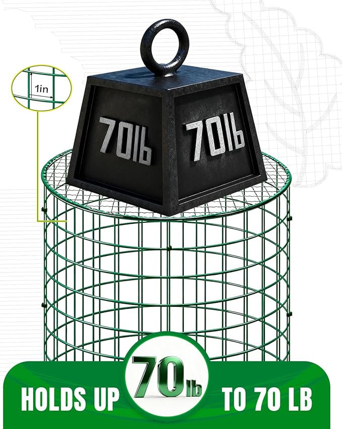 Breeze Touch 6 Pcs Plant Protectors from Animals, 12" H x 12" D Metal Plant Cages for Outdoor Plants, Sturdy Garden Cloches for Plants, Anti-Scratch Chicken Wire Mesh/Fencing, Strawberry Protector