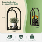 Hanging Planter for Indoor & Outdoor Plants, Mid Century Modern Iron Frame Wall Decor for Living Room Garden Patio 3 Pack Black（No Light）