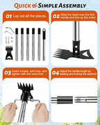 Weed Puller Tool with 70" Long Handle, Heavy Duty 2-in-1 Weeder & Garden Hoe, Uprooting Tool for Lawn, Yard, Patio & Garden, Hand Weed Rake for Efficient Gardening (70 inch)