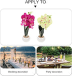 SUPVOX Artificial Phalaenopsis Bonsai Set of 2, Silk Cloth Simulation Orchid Flowers with White-Green and Purple Colors, Table Decor for Living Room, Office, Dining Room Ornament