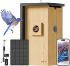 Birdfy Bird House with Camera Solar Powered with Iron Guard for Outside, AI Identify, 1080P HD & Night Vision for Bluebird Finch Swallow Wren Chickadee Nesting Watching, Auto Detect & Notify