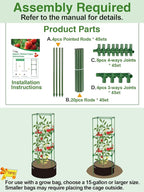 PAMASE Tomato Cages for Garden - 45x14.5x14.5in Square Tomato Plant Support Pole, Heavy Duty Steel Plant Tower Stakes Cucumber Trellis for Climbing Vegetable Flowers Fruits, 4 Pack