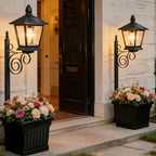 2-in-1 Outdoor Solar Lamp Post Light with Planter: Dusk to Dawn Solar Powered Light,Solars Lamp Post with Planter,Solars Lamps Postc,for ardens, Outdoor Floor Lamps (1 Set)