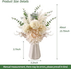 CEWOR Fake Flowers in Ceramic Vase, Artificial Flowers with Ceramic Vase Faux Silk Floral Arrangement Table Centerpieces Decor for Home Office Dining Farmhouse Coffee Table Living Room