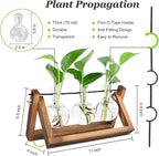 Plant Propagation Stations with Wooden Stand & 3 Glass Bulb Vases - Plant Terrarium for Indoor Plants, Home Office Desk Decor, Gardening Gifts for Women Mom, Birthday Gifts for Plants Lovers