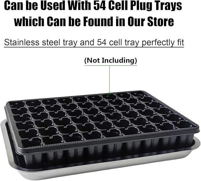 RooTrimmer Stainless Steel Plant Trays, 5 Pack Multi-Purpose Tray for Indoor Outdoor Plants, Seed Starting Tray for Potted Plants(11.6 inch×15.2 inch, 1.45" Height, 5-Pack)