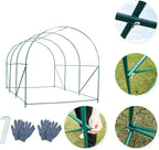 Outdoor Greenhouse with Screen Door,Outside Heavy Duty Walk in Green House for Garden Plants UV Protection Thermostatic Waterproof (Green, 12x7x7 FT)