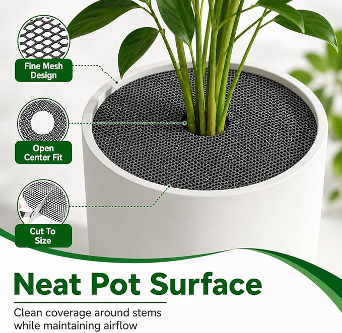 10 Pcs Plant Pot Grids,12 Inch Plant Soil Covers, Round Protectors for Indoor Plants, Plant Protector from Cats Indoor, Adjustable for Various Pot Sizes