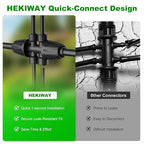 1/2 Inch to 1/4 Inch Barbed Tee Connectors, Drip Irrigation Reducing T Fittings for Main Line to Branch Line Conversion, Quick-Install Leak-Free Irrigation Connectors, 6 Pack
