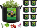 FEED GARDEN 5 Gallon Grow Bags 8 Pack – 300G Thickened Fabric Plant Pots with Reinforced Handles, Breathable Drainage Planters for Vegetables, Flowers & Herbs Indoor Outdoor
