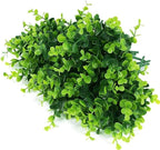 Artificial Plants Flowers Faux Boxwood Shrubs 6 Pack, Lifelike Fake Greenery Foliage with 42 Stems for Garden, Patio Yard, Wedding, Office and Farmhouse Indoor Outdoor Decor